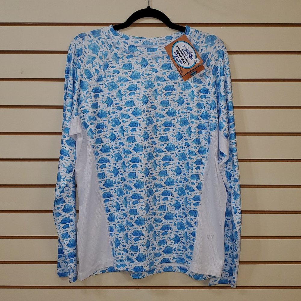 WOMEN'S PRINTED PERFORMANCE SHIRTS - ANGELFISH WHITE